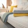 Wheat Grain Milk Velvet Sofa Cushion Autumn Winter Warm Cushion Solid Color Thickened Sofa Cover with Anti Slip Cover