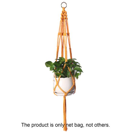 1 Set Plant Hanger Exquisite Workmanship Wide Application Cotton Rope Knotted Lifting Hanging Flowerpot Holder Household Supplies