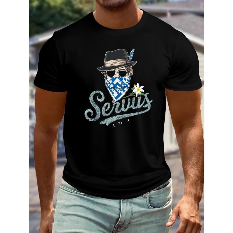 Cool Comfort, Big & Tall Men's Summer T-Shirt - Casual Short Sleeve with Unique Hat Bandana Graphic, Machine Washable