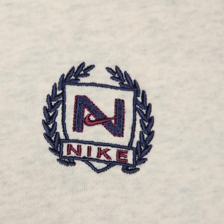 Nike Alphabet Logo Embroidered Half-Zip Stand Collar Sweatshirt Women Tops Oatmeal FZ4737-141