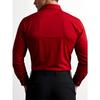 Men's Solid Red Long Sleeve Formal Dress Shirt for Business Office Wear