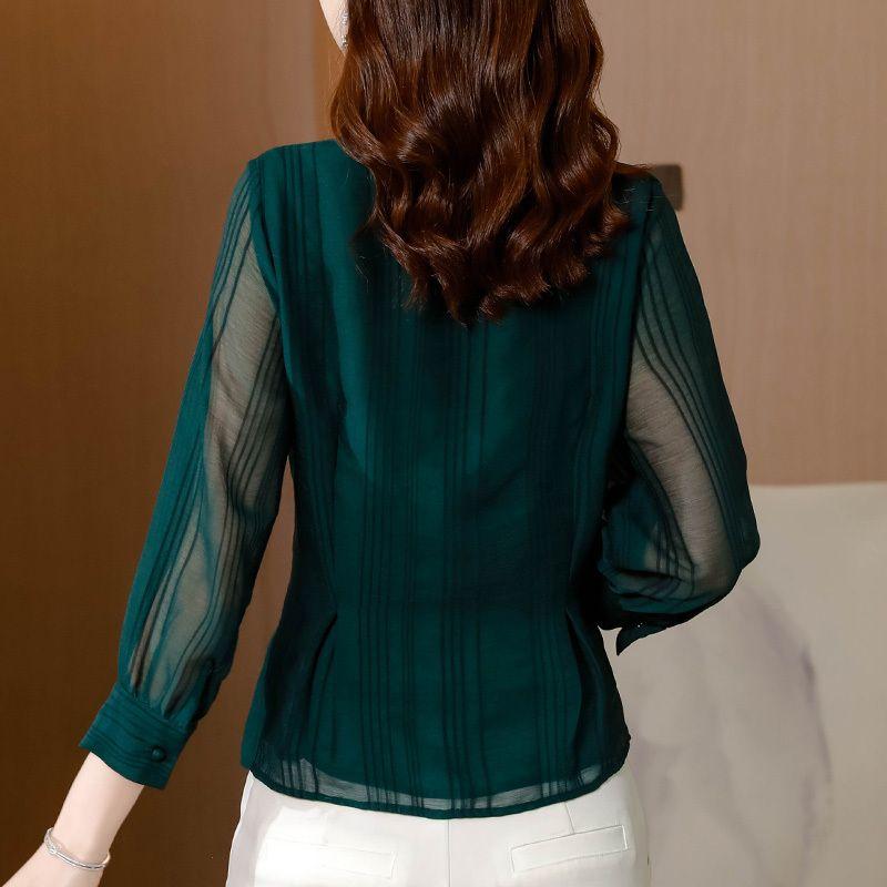 Πουκάμισο, Γυναικείο Ταμπεραμέντο, Πουκάμισο Γυναικείο με Σφιγμένη Μέση, Σιφόν Τοπ Μέσης Ηλικίας