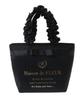 Maison De Fleur Tote Brand Logo Frill Handle Tote S Black Bag, Bag, Women's,