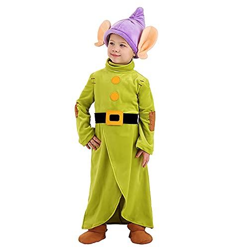 [SCLYX] Snow White Seven Dwarfs Cosplay Costume with Hat for Kids, Boys, Cute Dwarf Cosplay, Snow White Seven Dwarfs Costume, Halloween Costume for Bo