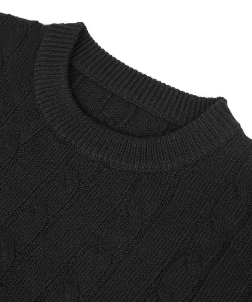 ORIGINALDAY Oversized Round Cable Knit Black