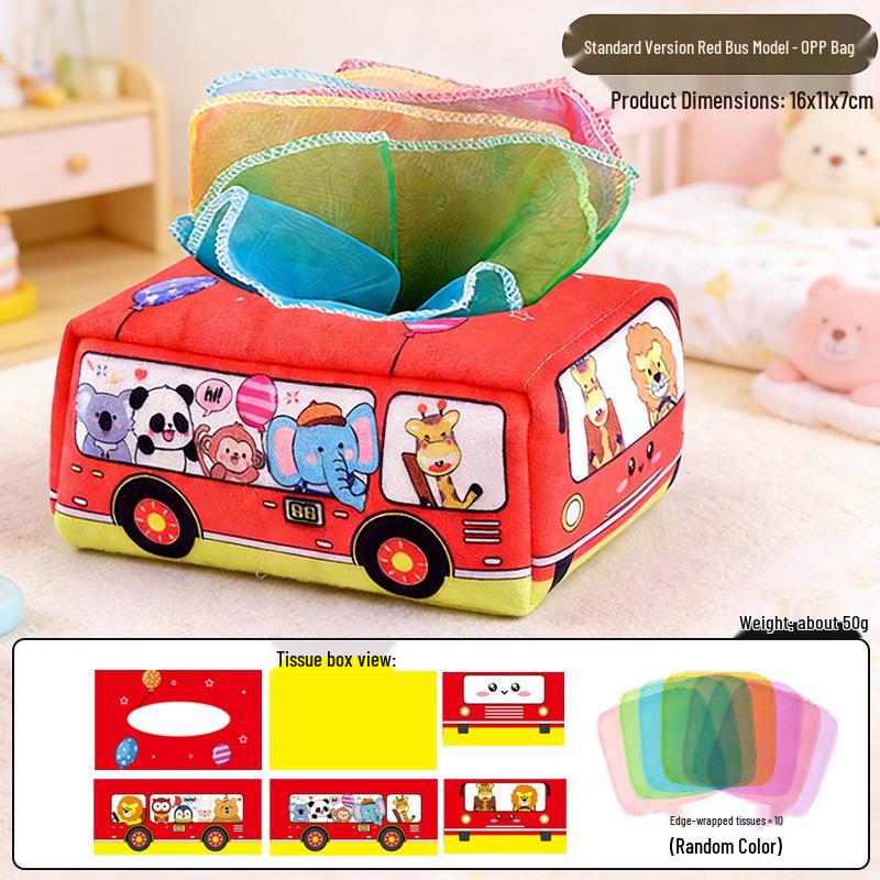 Baby Tissue Dispenser & Pull Toy for 0-1 Year Old - Educational Fun with Radishes