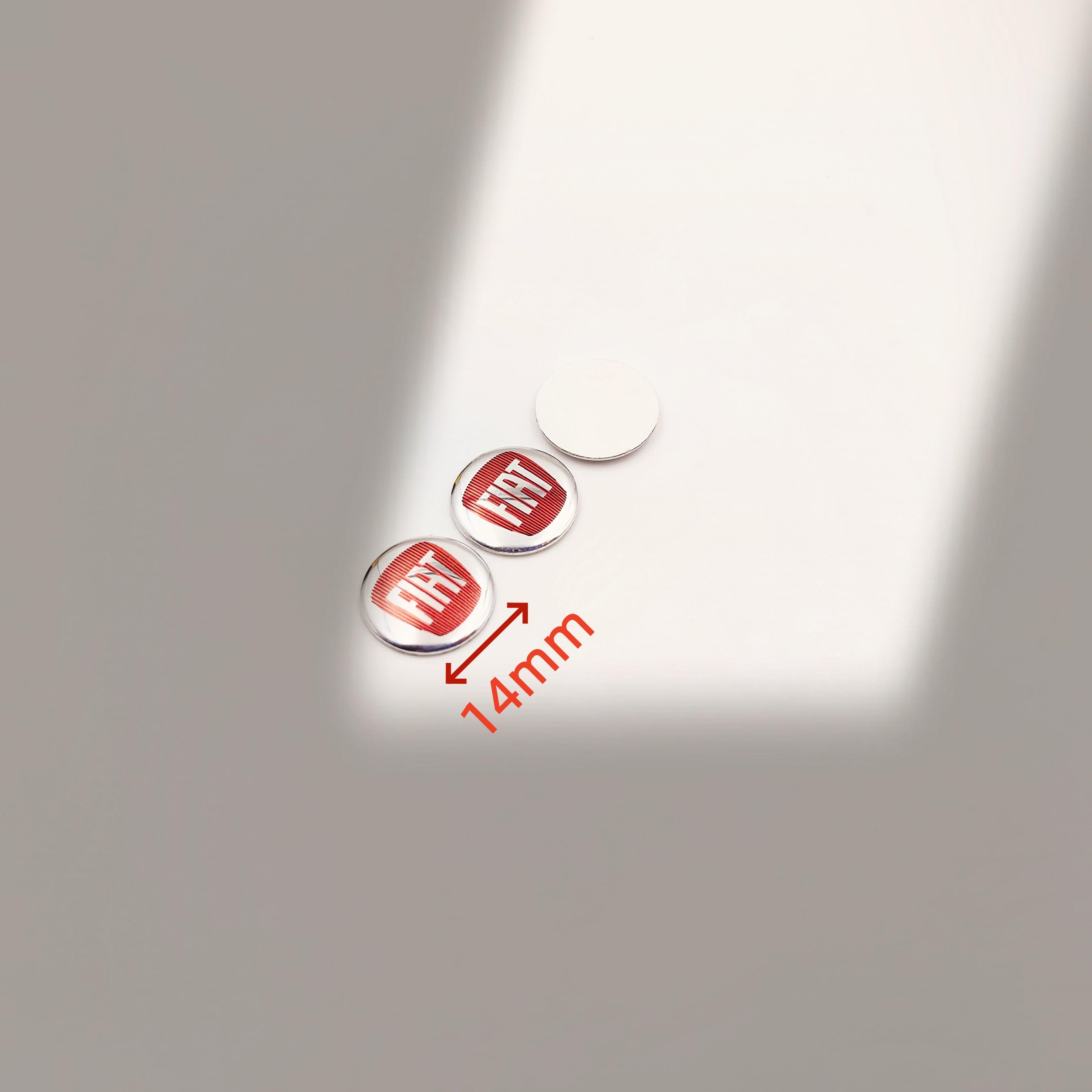 

10PS fiat LOGO Car Remote Key Sticker 15mm/14mm Badge Accessories for 500 Ducato Panda Grande Punto Tipo Abarth Pulse Strada 600