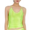 Womens Glossy Stretchy Camisole Scoop Neck Sleeveless Sling Crop Top Vest