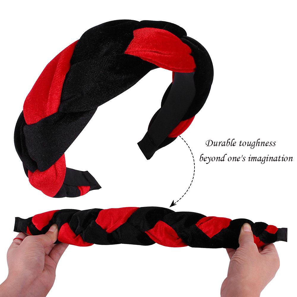 Fasce per Capelli Grandi in Velluto Intrecciato a Torsioni Parrucca Intrecciata Fascia per la Testa a Treccia Larga Accessori per Capelli Donna