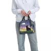 A Black Cat Walking Anime Insulated Lunch Bag for Women Children Leakproof Food Boxes Thermal Lunch Box Tote