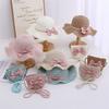 3-8 Years Little Girl Beach Straw Hat And Bag 2pcs Set Summer Travel Princess Bowknot Children's Sun Cap