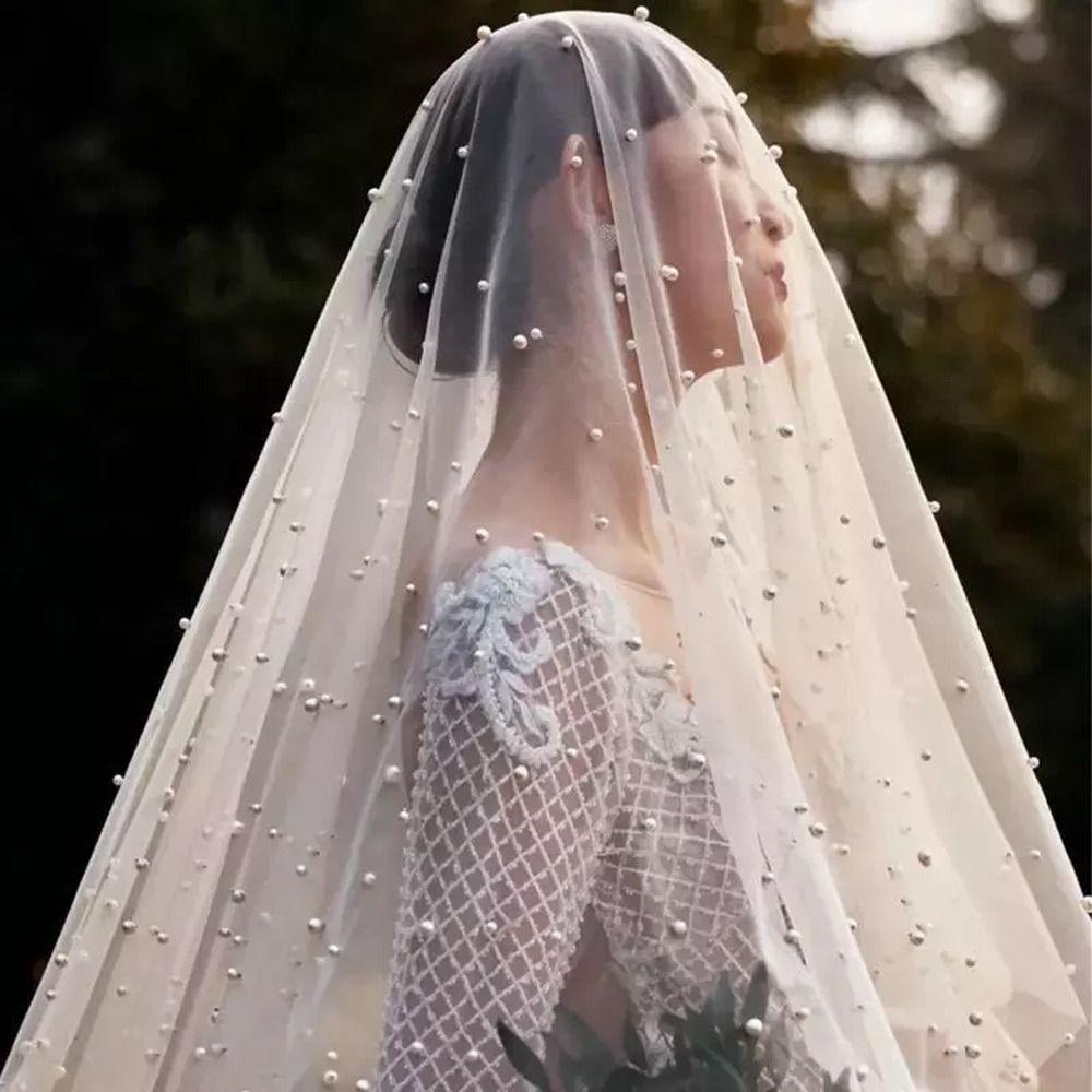 Elegant Wedding Veil White Drop Veil Luxury Bridal Veil Castle Wedding