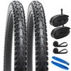 YunSCM Set of 2, 29x2.10 Tires, 54-622 Bicycle Tires + 28/29x1.75/2.40 Tubes with 32mm American Valves, Rim Tape, and Tire Levers, Y-2115