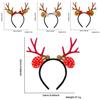 Brown Adorable Reindeer Antlers Headband With Red Pom Poms For Christmas Parties