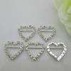 10pcs Heart Buckle with Horizontal Bar for Invitation Ribbon Slider 15mm