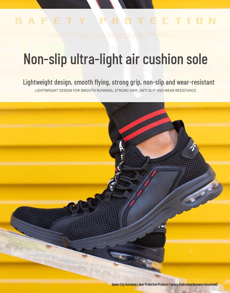 Flyknit Wear-resistant Steel Toe Safety Shoes: Anti-smash & Anti-puncture, Universal Work Shoes for All Seasons.