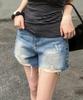Rune Washed Damaged Denim Shorts