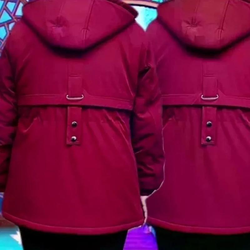Plus Velvet Thickened Parker Suit Plus Size Mid-length Windbreaker Women's Outerwear Autumn and Winter Tops