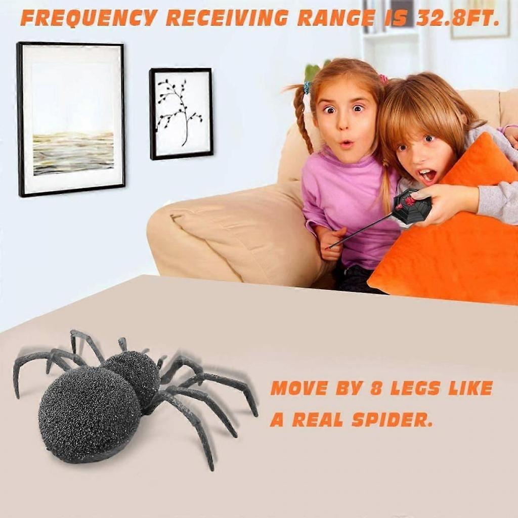 SDIGV Fernbedienung Scherzspielzeug Halloween Streich Gefälschter Schreck Roboter Klettert mit 8 Beinen Realistisch mit LED-Augen Geschenk für Kinder