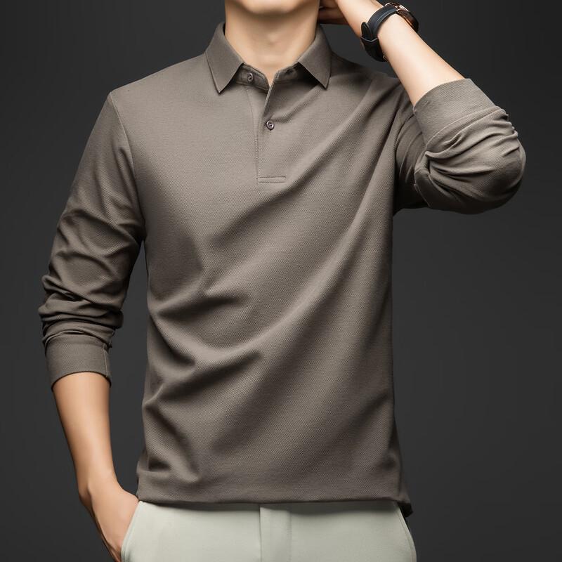 Men's 100% Cotton Long-Sleeve Polo Shirt