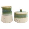 Porcelain Sugar Bowl - Home ESPRIT - 250 Ml - 9x9x8.4 Cm - White - Green - Set of 2 Pieces