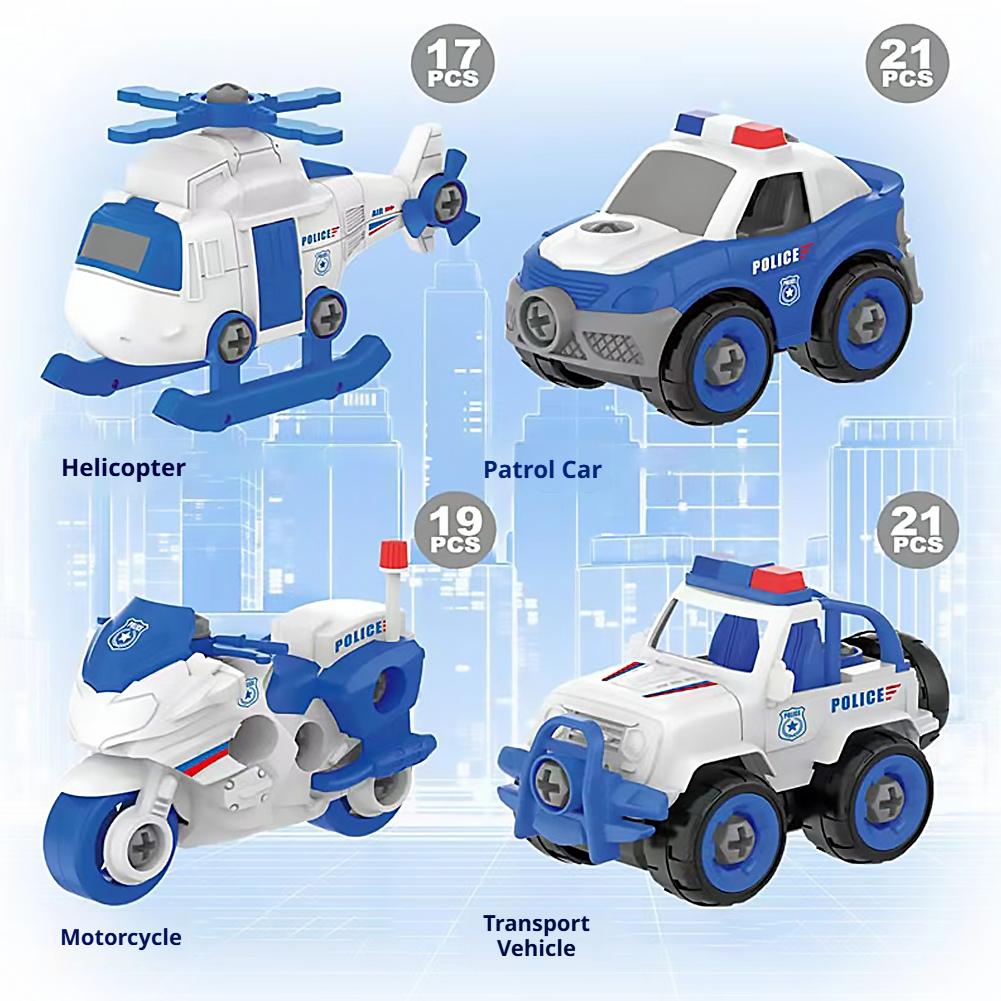 Take Apart Vehicle Toys Set Diy Build Your Own Helicopter Truck & Farm Vehicle Building Blocks Gift For Boys Kids