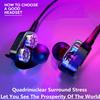Dual-Dynamic Quad-core Speaker Wired Earphone 3.5mm In-ear Ear Buds with Microphone Music Headset