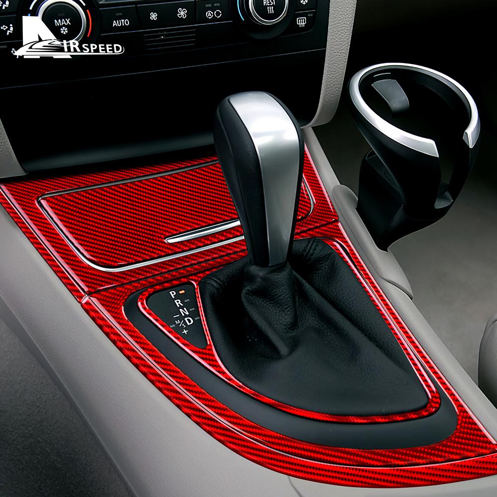 For BMW 1 Series E81 E82 E87 E88 2008-2013 Accessories Carbon Fiber Car Gear Shift Panel Side Strip Storage Box Frame Sticker