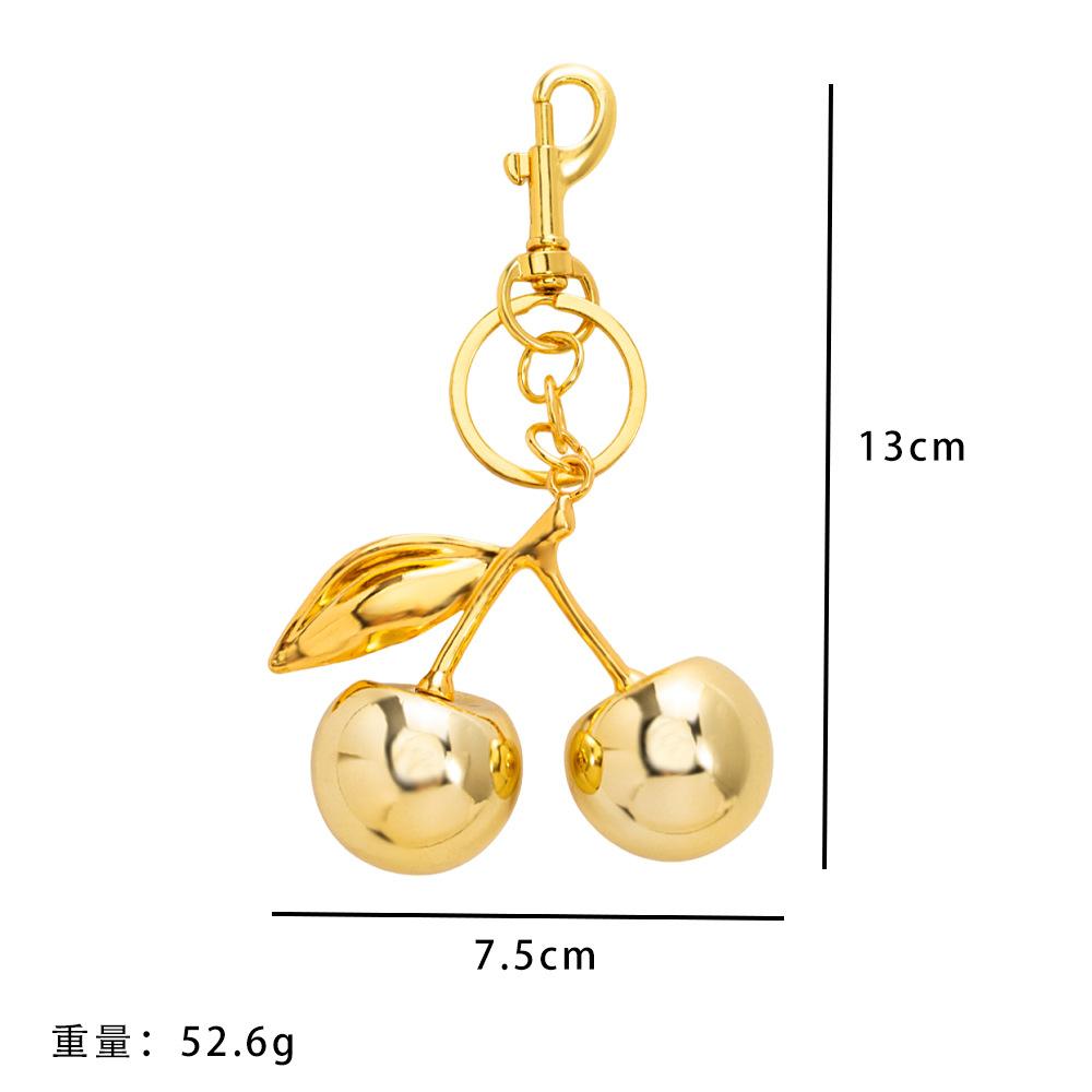 New Personality Trendy Stainless Steel Acrylic Cherry Bag Keychain for Women Cute Summer Handbag DIY Jewelry Accessories No Fade