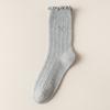 Ladies Spring and Autumn Thin Wooden Ear Embroidered Bow In The Tube Pile Pile Cotton Socks