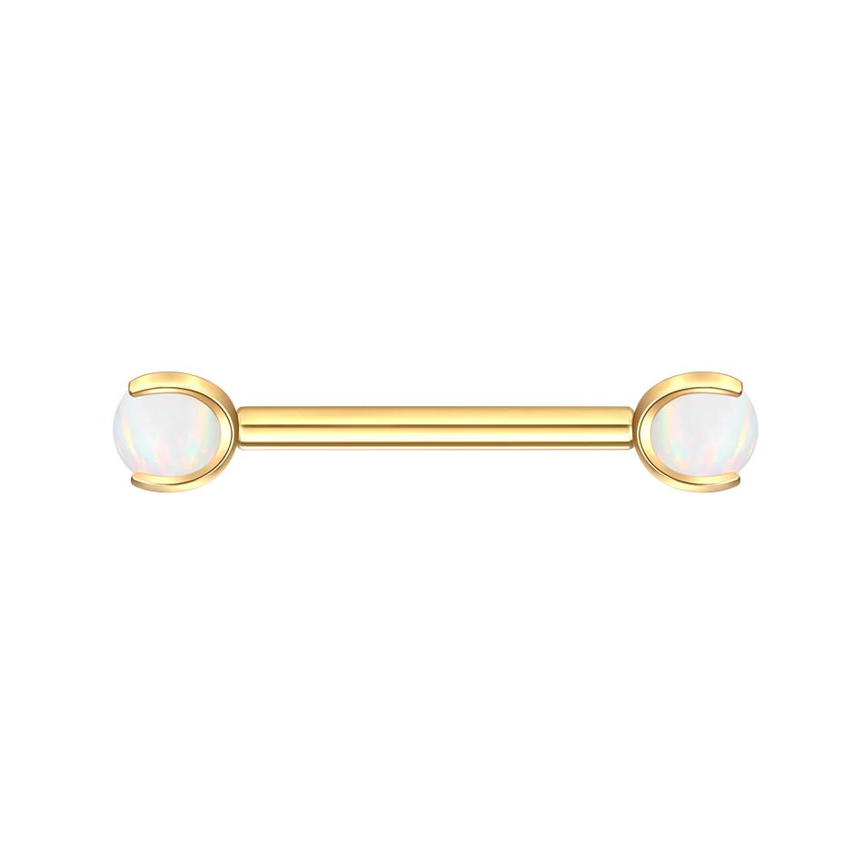 1 Peça Barra de Titânio para Mamilo com Argola Cristal CZ Banhada a Ouro com Escudo Pendurado Barra para Mulheres Piercing de Mamilo com Rosca Interna