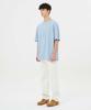 MOONSUN Essential_Unisex Argyle Hole Sleeve T-Shirt [Sky Blue]