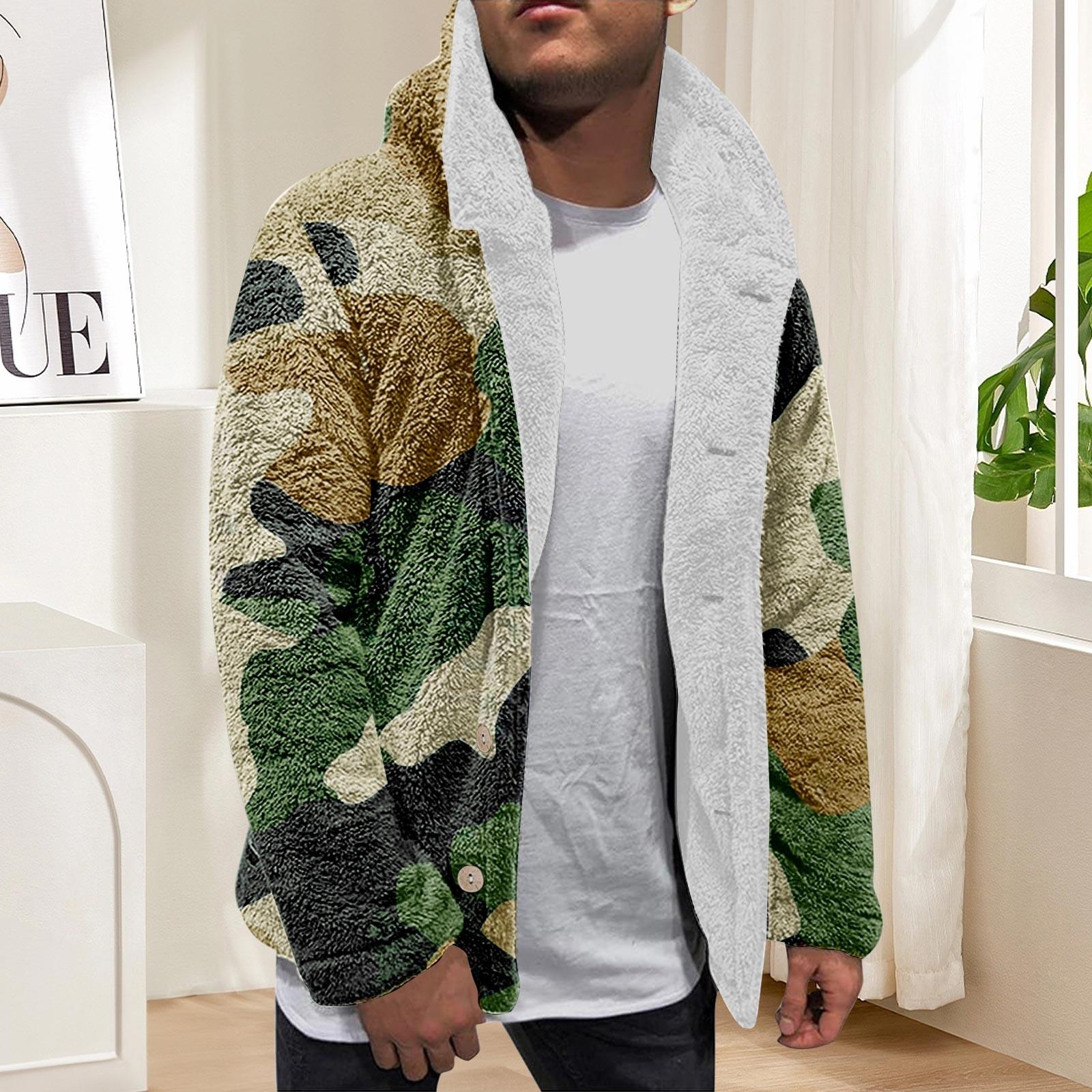 

Мужская зимняя флисовая толстовка с капюшоном на молнии с накладным карманом, повседневная куртка XXL зелёный