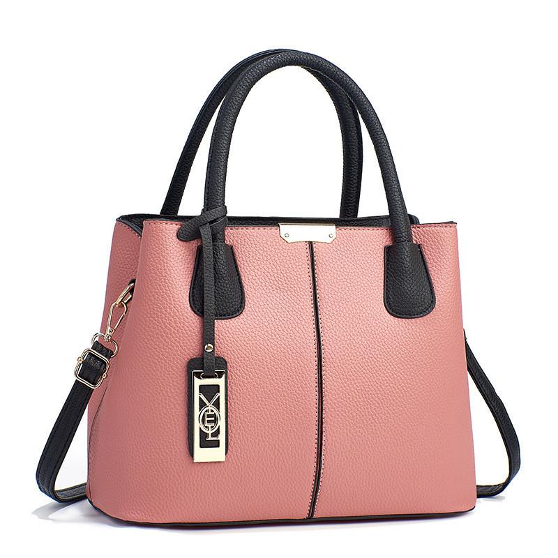 2023 Stylish Color Block Handbag Large Capacity Casual Shoulder Bag Cross-border Trendy Pu