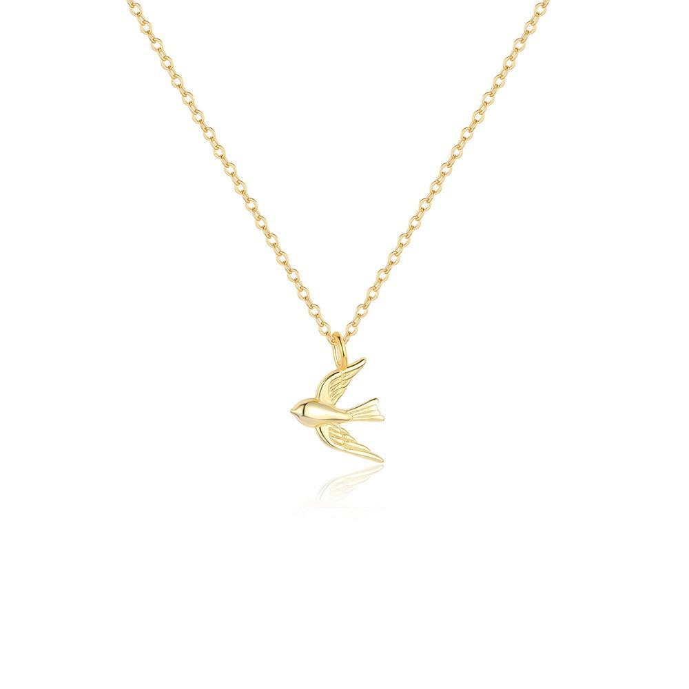 925 Sterling Silver Evropský a Americký Styl Personalizovaný Ptačí Náhrdelník Dámský Niche Designový Smysl Módní Ins Šťastný Ptačí Řetízek na Klíční Kost