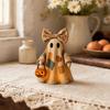 Lighted Vintage Patchwork Ghost LED Light Ghost with Pumpkin Lantern Halloween Decor Vintage
