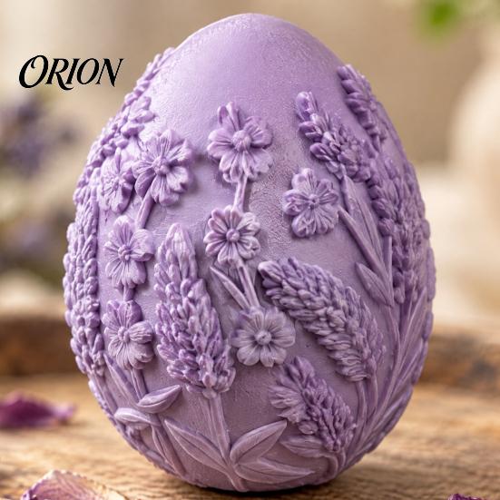 3D Printed Flower Relief Eggs Floral Easter Egg Ornament, Embossed Spring Window Display Accents Tabletop Decor, Desktop Figurine for Holiday
