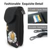 [JMI] Cat Print Reading Moon Night Smartphone Pouch, Genuine Leather Shoulder Bag, Thin, Women's and Men's Mini Pouch, Popular Wallet, Crossbody Bag