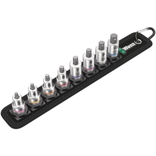 WERA 8-Piece Hex Phillips Bit Socket Set with 3/8 Drive and Retention Function, 003971