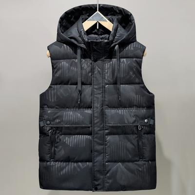Mode Winter Ärmellose Parkas Mann Dicke Jacken Kapuze Übergröße Lässig Herren Warme Weste