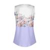Womens Summer Tank Tops  Pleated V Neck Printing Casual  Top Tank Tops For Women Loose Fit Sleeveless Tunic Shirts