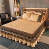 Luxury Winter Crystal Velvet Thicken Quilted Bedspread King Queen Size Flannel Bed Skirt Not Including Pillowcase
