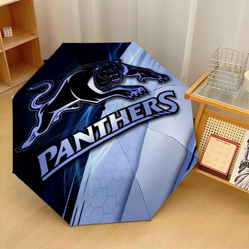 Penrith Panthers Print Auto 8?Ribs Folding Umbrella Wind Resistant Lightweight Automatic Umbrella For Daily Travel