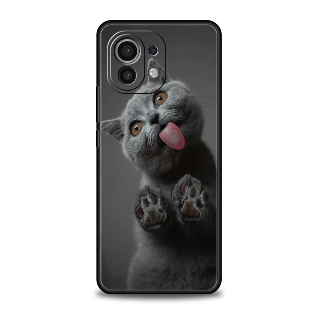 Cartoon Cute Cats Background Phone Case For Xiaomi Mi 15 14 Pro 13 12 11 Lite 10T 11T 12T 13T 14T Poco X6 X5 X4 X3 NFC F3 Cover