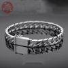 S925 Sterling Silver Bracelet 8MM Punk Argent 925 Silver Jewelry Never Fade Men Jewelry Gifts Past Test