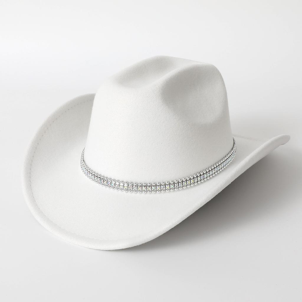 European and American men's and women's solid color western cowboy top hat party holiday jazz hat felt hat top hat