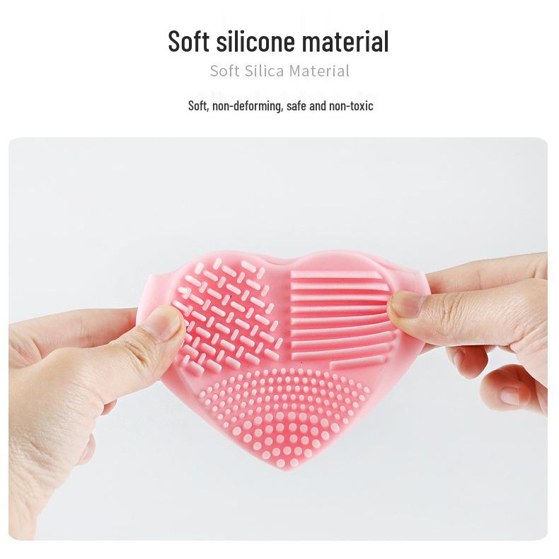 Heart-Shaped Silicone Makeup Brush Cleaner