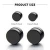 2 Pairs Punk Hip-Hop Stainless Steel Black Ear Clips Set, Fashionable Style, Suitable for Both Men And Women, Suitable for All Seasons