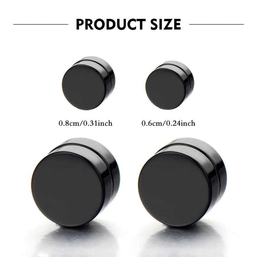 2 Pairs Punk Hip-Hop Stainless Steel Black Ear Clips Set, Fashionable Style, Suitable for Both Men And Women, Suitable for All Seasons