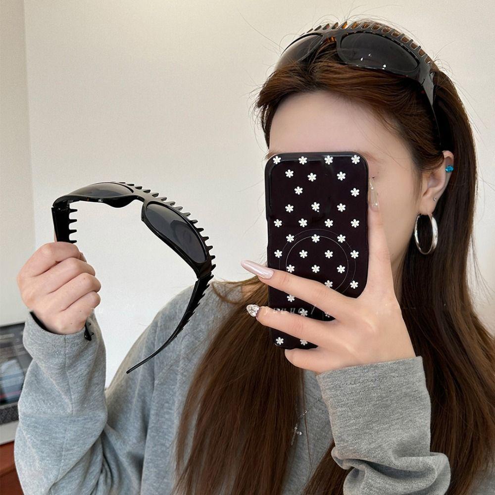 Kammförmige Sonnenbrille Stirnband Leopardenmuster Sonnenschutzbrille Haarbügel Haarband Koreanischer Stil Kopfschmuck Sommer Sonnenbrille Mädchen